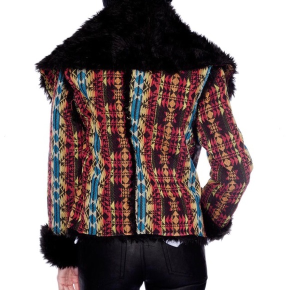 UNIF geometric print faux fur lined jacket - Picture 4 of 4